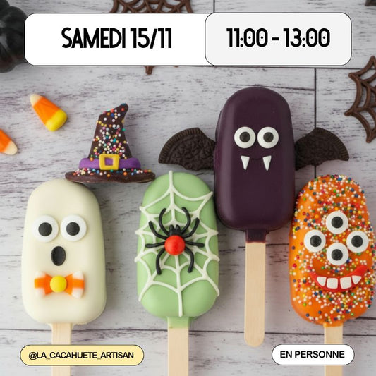 Kids and Parents Class: Halloween Brownie popsicles