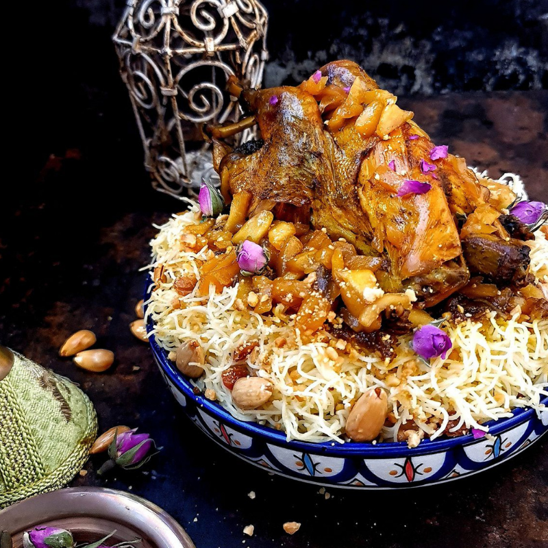 Moroccan Chicken Seffa: Vermicelli and Chicken Dish