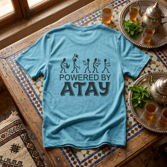 Powered by Atay T-Shirt | Evolution Coffee Tea Lovers Tee