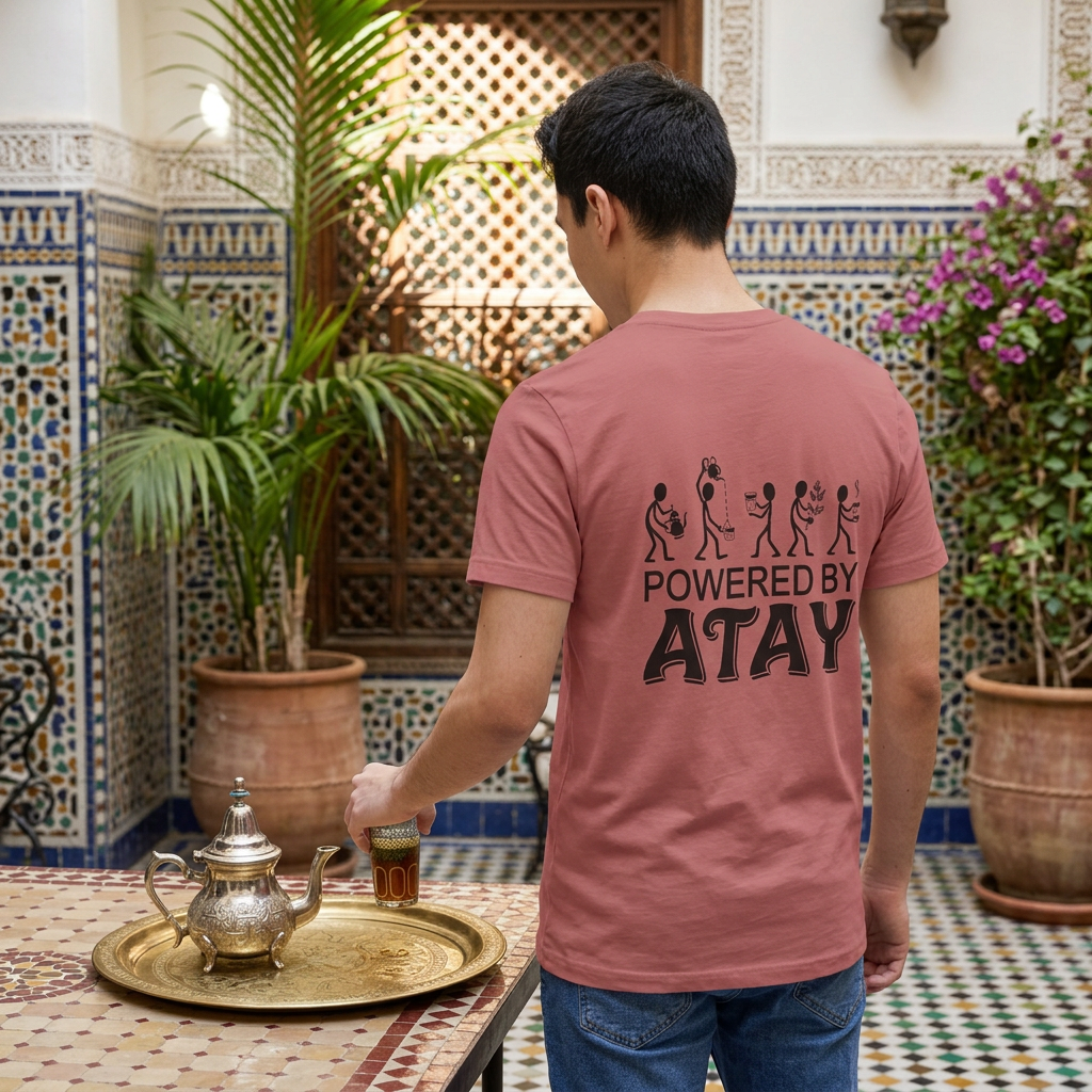 Powered by Atay T-Shirt | Evolution Coffee Tea Lovers Tee