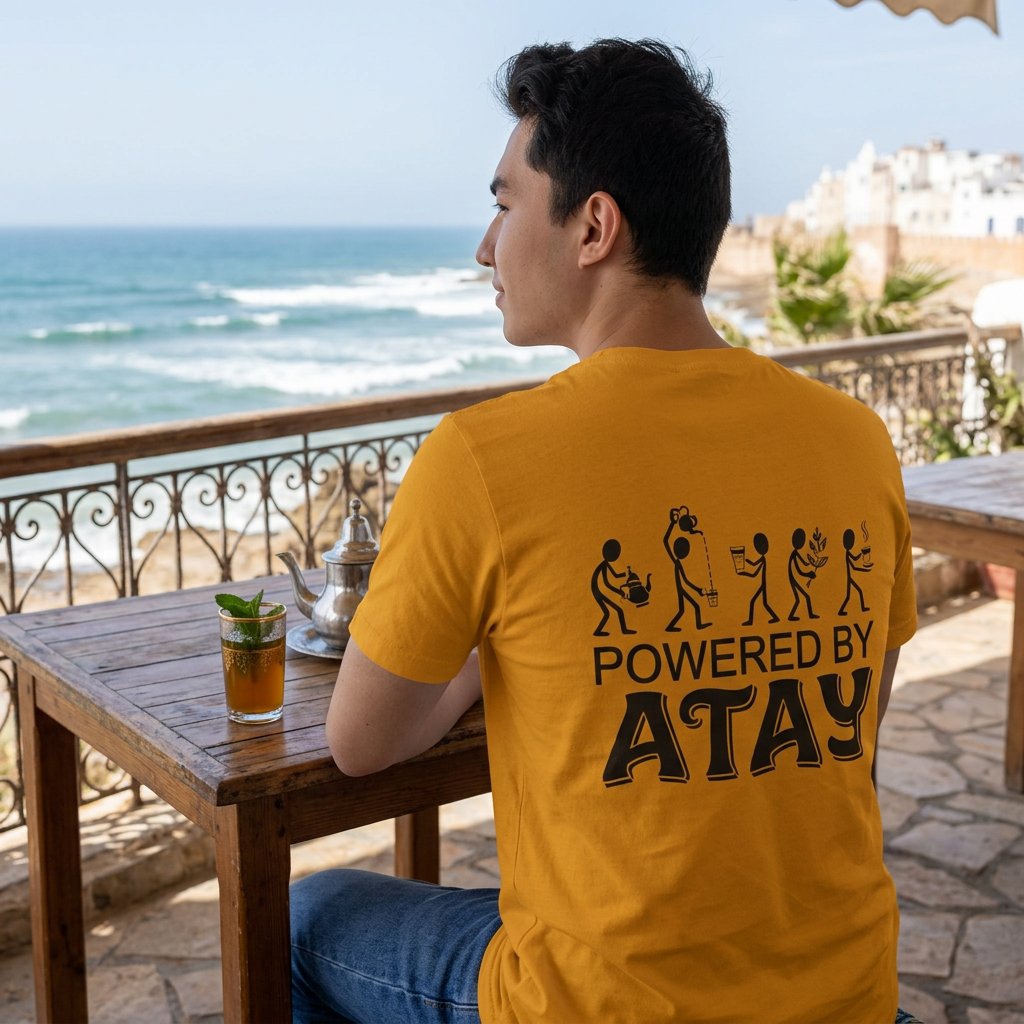 Powered by Atay T-Shirt | Evolution Coffee Tea Lovers Tee