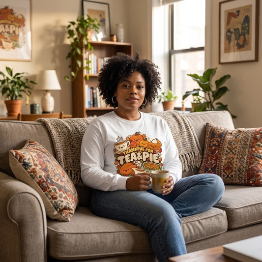 Thanksgiving T-shirt - Emoji Tea and pie